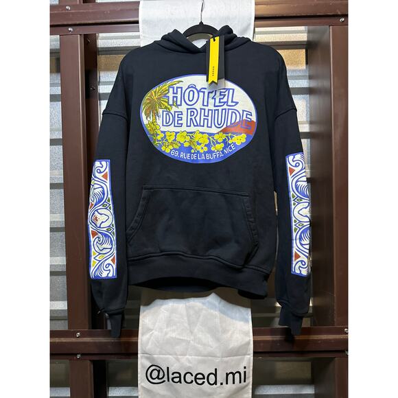 Rhude Hoodie "Hotel De Rhude" Medium Sweatshirt BNWT - Picture 1 of 10